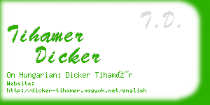 tihamer dicker business card